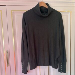 Forest Green Sweater with Silver Button Cuffs